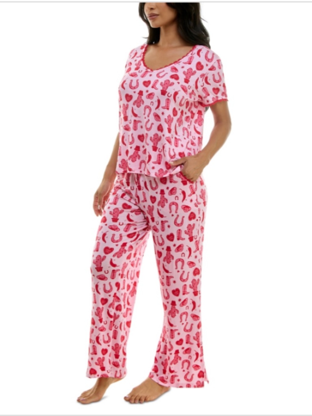 NWT Roudelain Pink Western Fairytale Pajama Set - M & L